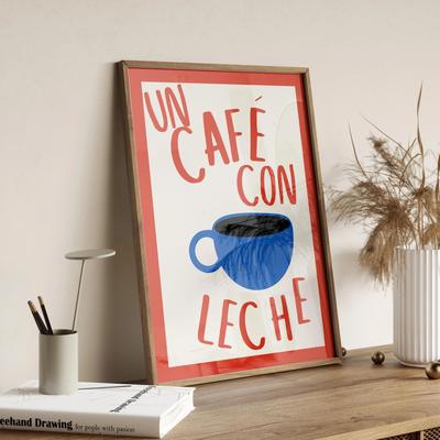 Uplift Picks But First Cafecito Canvas Print Minimalist Spanish Coffee Wall Art 09 50x75 Cm
