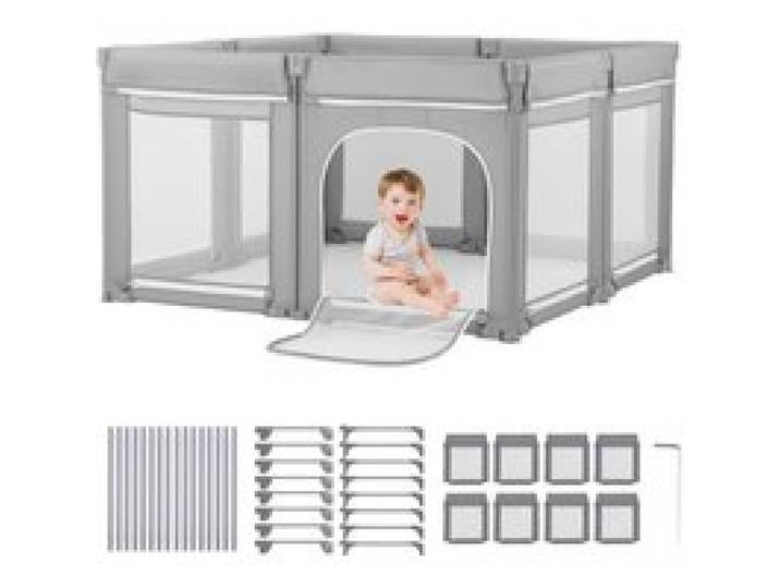 VEVOR Baby-Laufstall, 200 x 178 cm, Laufgitter für Kleinkinder, faltbarer Spielplatz mit Reißverschlusstür & weichem, atmungsaktivem Netz, Sicherheits-Aktivitätszentrum für drinnen und draußen