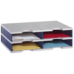 styro Styrodoc Sortierstation DIN C4 4 -Fach grau/blau