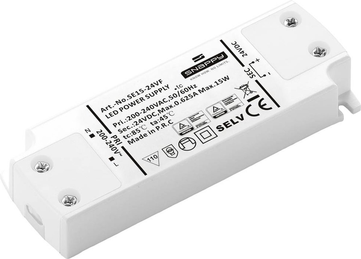 Dehner Elektronik SE 15-24VF LED-transformator 24VDC 15W 0.625A Constante spanning