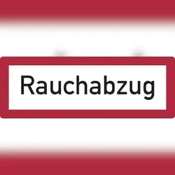 Feuerwehrschild, Rauchabzug - DIN 4066 - 148x52 mm Folie selbstklebend