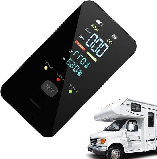 Koolmonoxidemelder | 4-in-1 Digitale Draagbare Monitor voor Aardgas en Koolmonoxide voor Thuis, Caravan en Camper