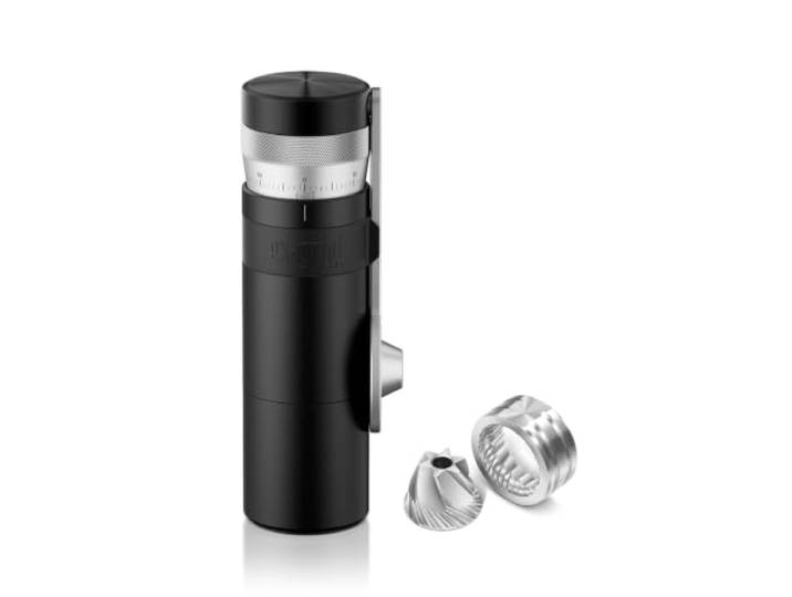 WACACO Exagrind Pro-E Kaffeemühle manuell, externe Anpassung Sichtbare Einstellung, Aluminium-Unibody und Dual-Kugellager, 38 mm Edelstahl-Frässtifte, 207 Mahlgradeinstellungen