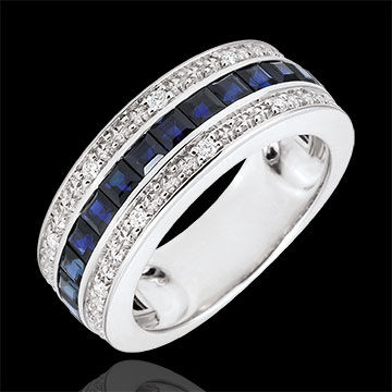 Edenly Ring Sternbilder - Himmelszeichen - Blaue Saphire und Diamanten - 18 Kar