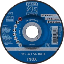 PFERD TOOLS Schruppscheibe E Leistungslinie SG INOX für Edelstahl - 62211423