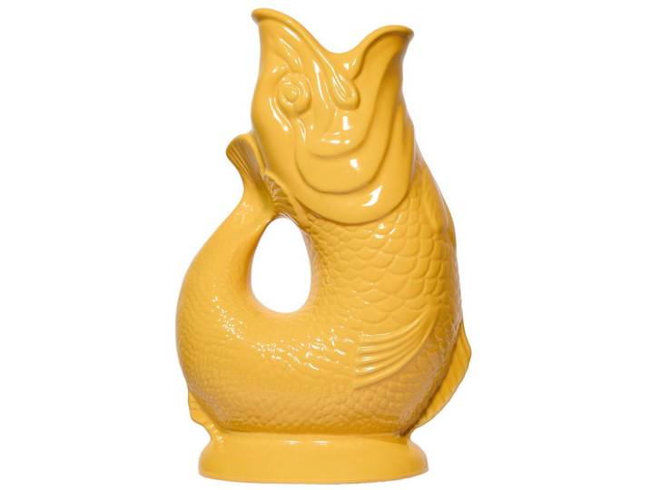 Gluckigluck Karaffe mit „Gluck-Gluck“-Geräusch 27,5/17/9,5 cm, Gelb, Keramik, Tiere, 1.2 L, Organisch, handgemacht, Geschirr, Kannen & Karaffen, Wasserkaraffen & Krüge