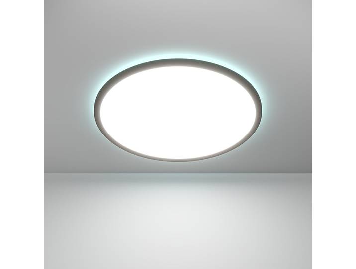 LED-Deckenleuchte Rund Ø 50cm Schwarz/Schwarz Polycarbonat LED LED-Platine