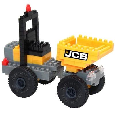 BRIXIES 250004 - JCB Baustellenkipper, 3D Konstruktionsbausatz aus Ministeinen, 126 Teile