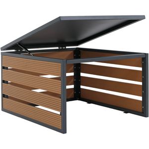 Mendler Mähroboter-Garage HWC-L45, eiche, aus WPC und Metall, universal, klappbar, 60 x 40 x 70 cm