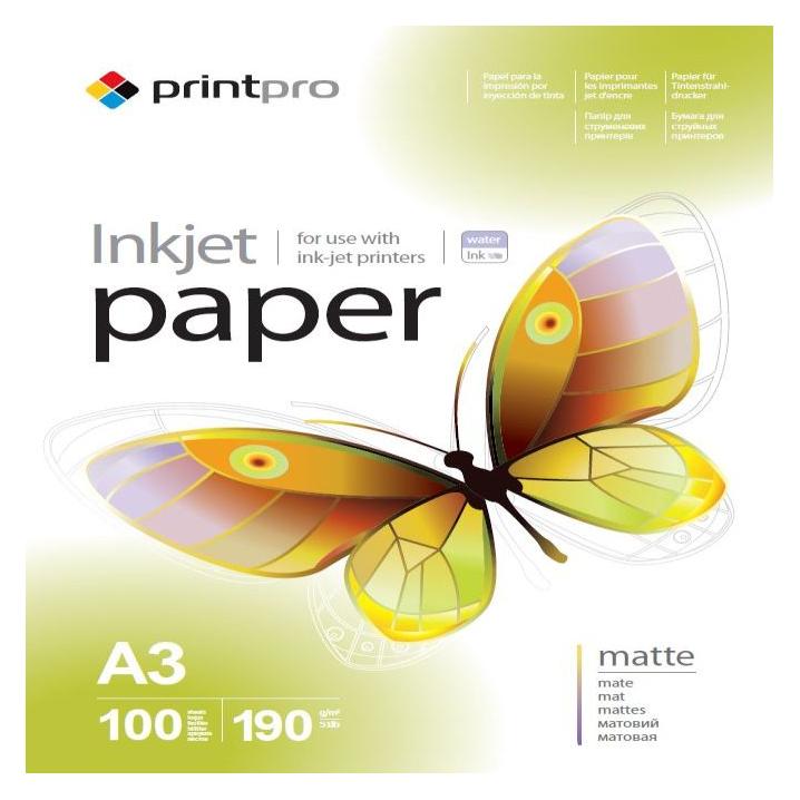 Colorway Office supplies PrintPro Matte Photo Paper, 190g/m, A3, 100pcs. (190 g/m², A3, 100 Stk.) (ColorWay)