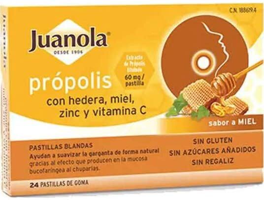 Juanola Propolis Con Hedera Sabor Miel 24 uds