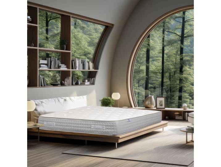 Matelas 140x190 cm Purlux 26cm latex mousse haute densité ferme indépendance du couchage face été/hiver