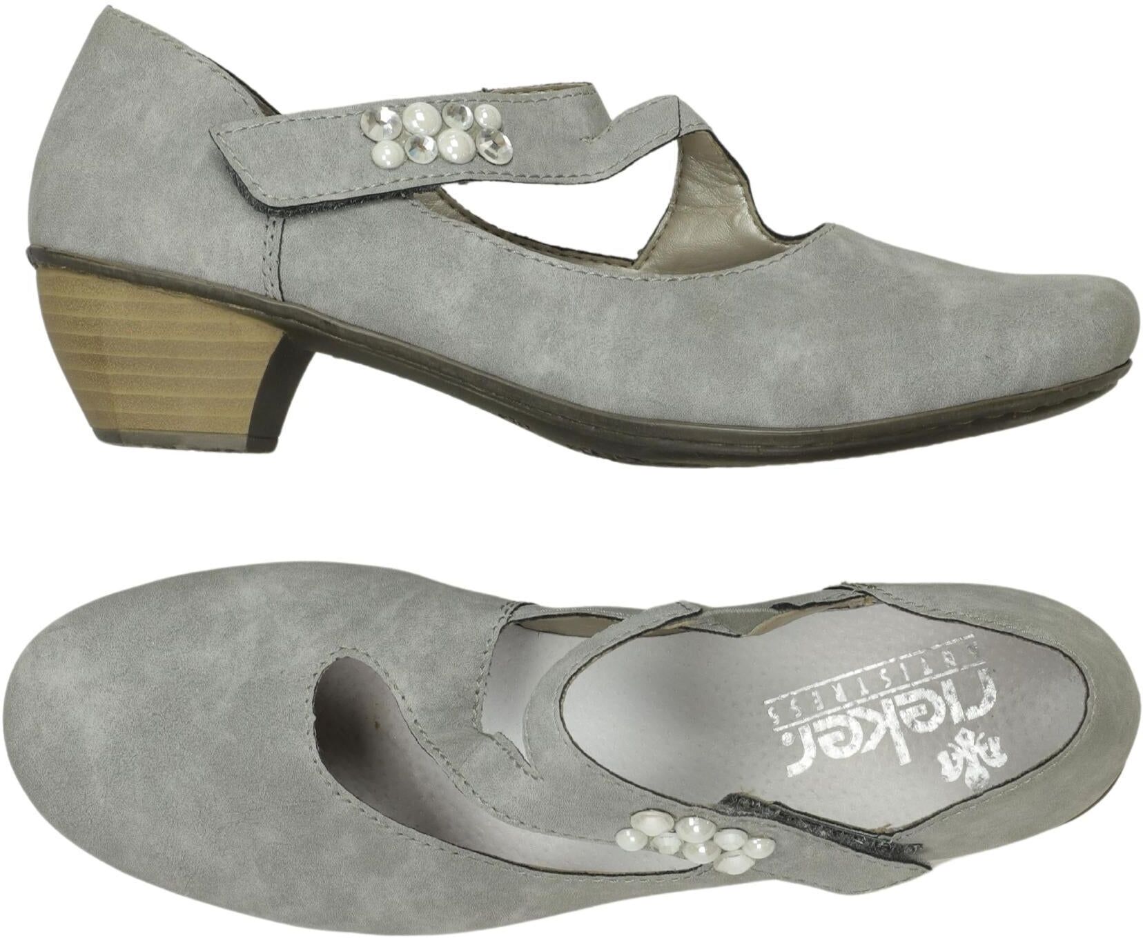 Rieker Damen Pumps, Grau, Gr. EU 41, Leder - Second Hand
