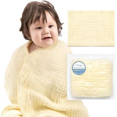L'Ange Baby Towel 100% Cotton Muslin 9 Layers Quick Dry Medical Grade Packaging 28 x 37 in.
