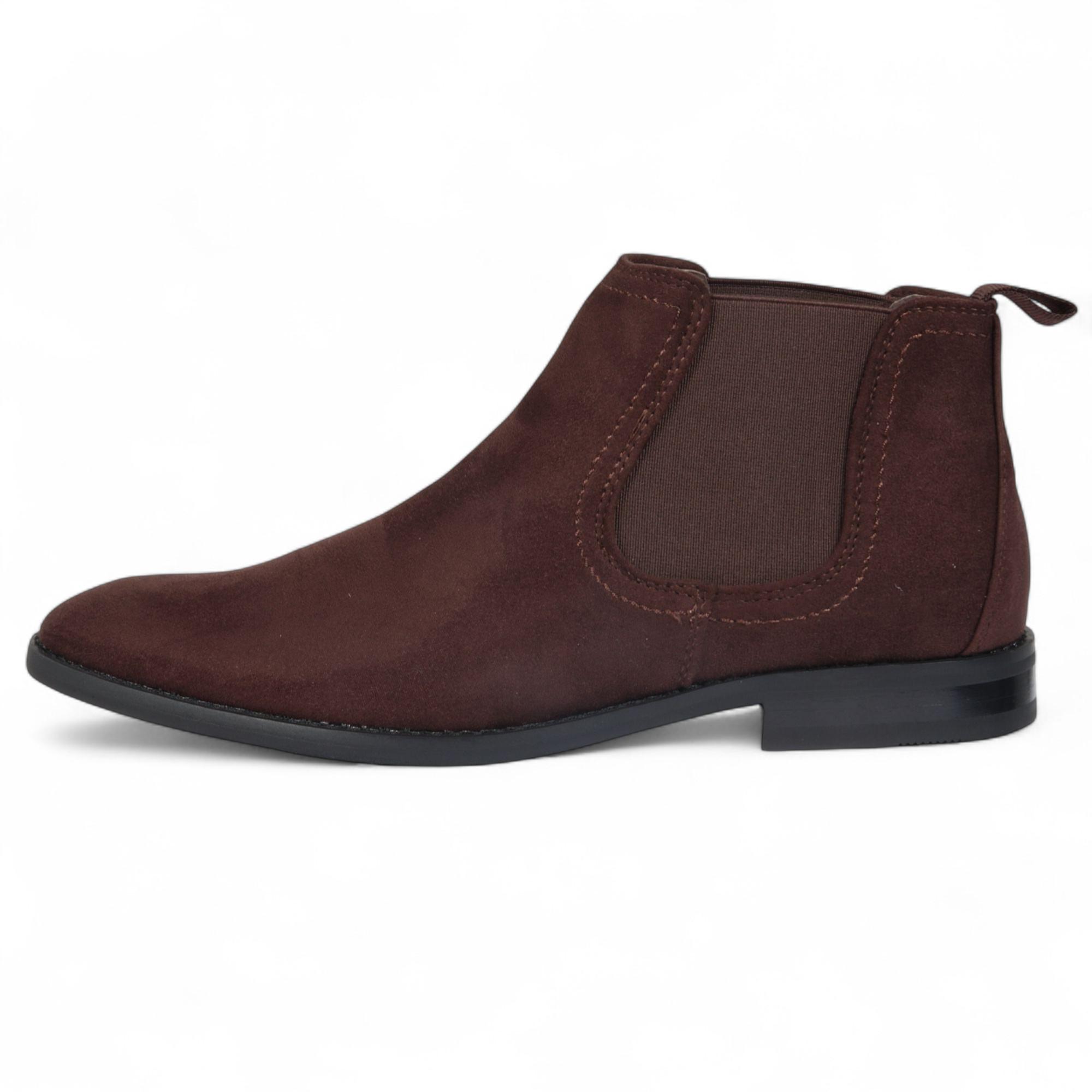 Infinity Leather Wildleder-Chelsea-Boots, mit Echtlederfutter, Slip-On - Braun