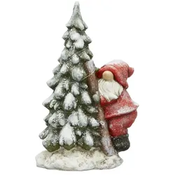 HOME STORY LED Wichtel mit Weihnachtsbaum   ¦ grün ¦ Magnesia,Metall ¦ Maße (cm): B: 21 H: 46