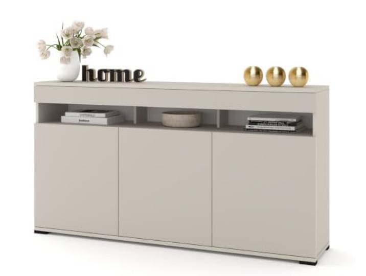 Euro Style Große Kommode FernsehschranSideboard Tv Lowboard 120cm Kaschmir/Kaschmir