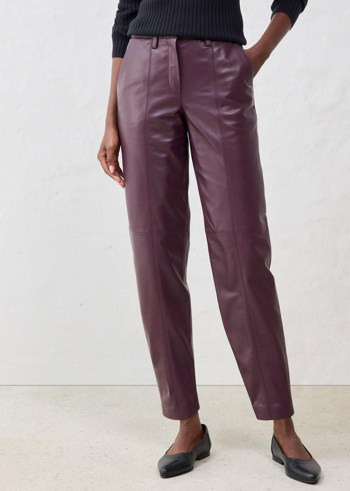 bonprix Lederhose aus Lammnappa, rot, Gr.46, Moderner , bequemer Karottenschnitt, Lederhose aus Lammnappa, aus Nappaleder