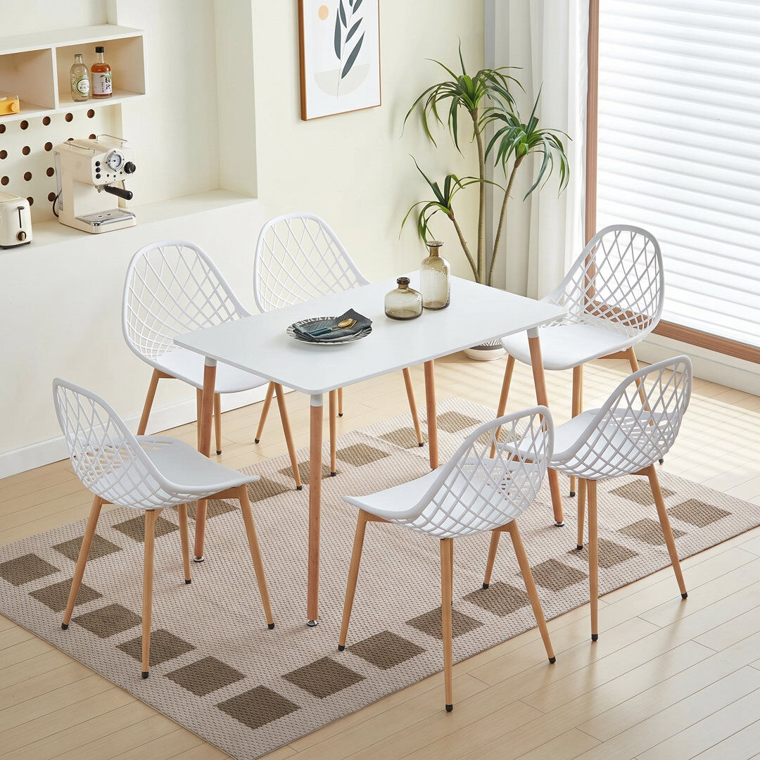 George Oliver 6 -Person Dining Set White 6