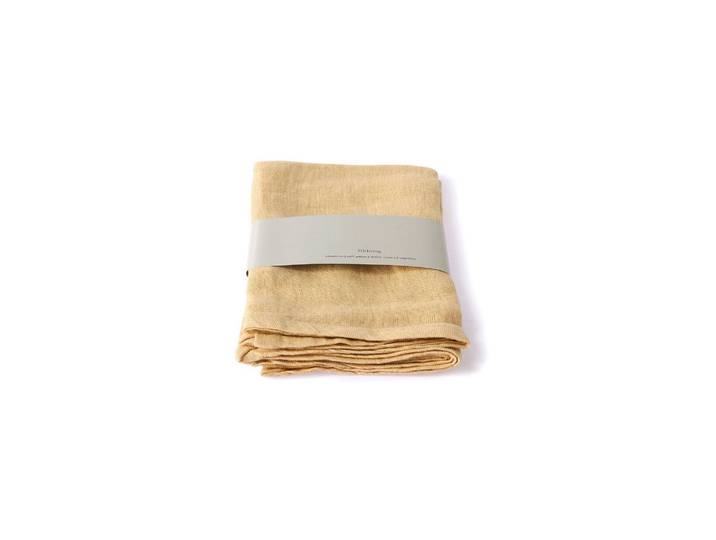 Lot de 2 serviettes de table Cavan en lin jaune