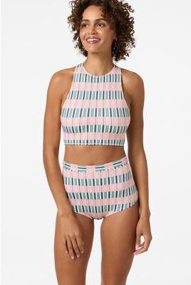 O'Neill s Performance Surf Glenwood High Neck Printed Active Bikini Top, Size XS, Elastane/Polyamide