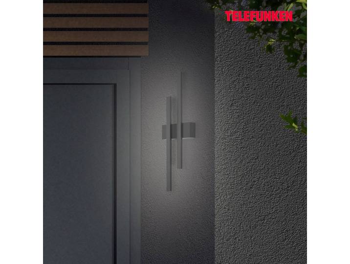 Telefunken LED Außenwandleuchte Graz, schwarz, Metall, Modern