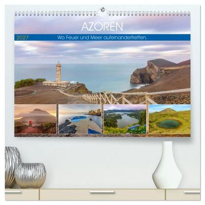 Azoren, Wo Feuer und Meer aufeinandertreffen. (hochwertiger Premium Wandkalender 2027 DIN A2 quer), Kunstdruck in Hochglanz