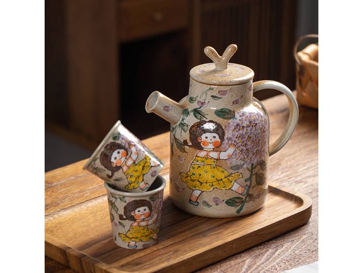 Théière en céramique chinoise pour salon, belle bouilloire cool, cadeau pour mère