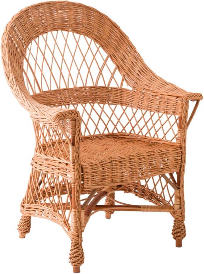 Kok Maison Fauteuil tressé osier brun Marron 70x97x65cm
