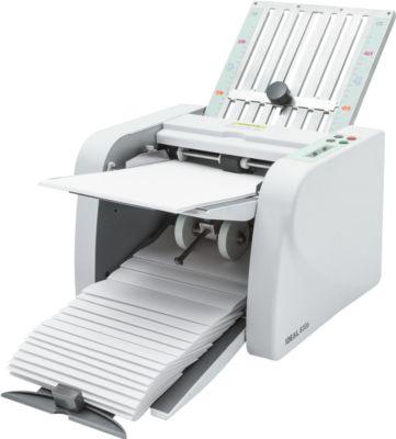Büro-Falzmaschine IDEAL 8306, für Formate A4/12“, 4 Falzarten, bis 115 Blatt/min, bis 150 Blatt, Abschaltautomatik, weiß