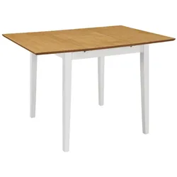 Décoshop26 - Moderner ausziehbarer Esstisch (80-120) x 80 x 74 cm weiß-braunes MDF DEC036862
