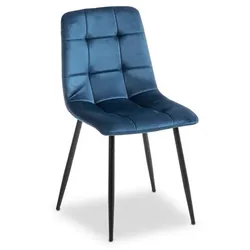 4er-Set BOOOM Stuhl Sewan Samt Blau