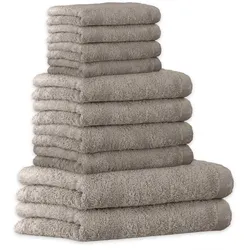 CAWÖ Handtuch Set, 10-tlg. - Lifestyle, 2x Duschtuch, 4x Handtuch, 4x Gästetuch Graphit / Set