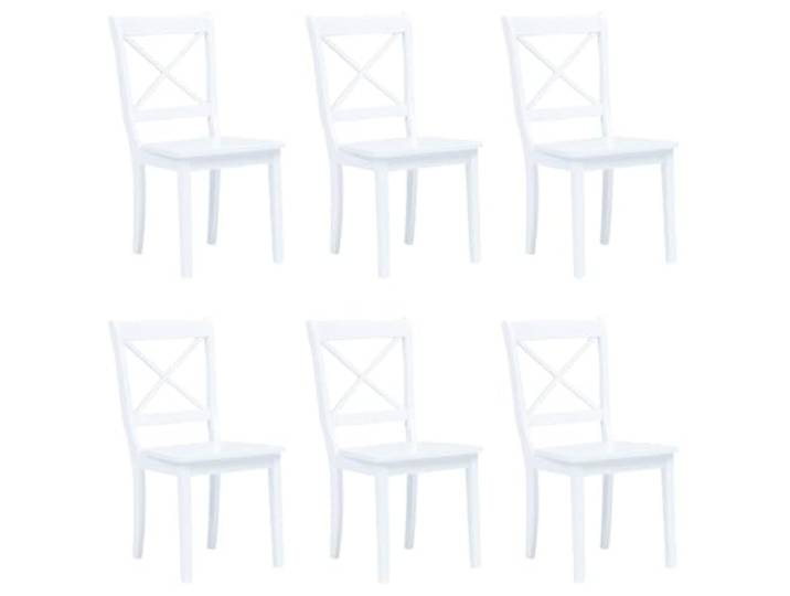 RJPLMFV 6 Stück weiße Dining-Stühle Solid Rubberwood Ergonomisches Design, Easy Clean Finish, 110 kg Kapazität pro Sitz, für Küche oder Esszimmer