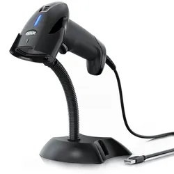 Aplic Handscanner, 1D 2D Barcode-Scanner kabelgebunden USB, manuell/auto, Standhalterung, schwarz