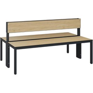 CP-Möbel Umkleidebank 8061-400, Sitzfläche Holz, 150 cm, eiche / anthrazit, doppelt