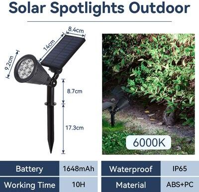 Outdoor Solar Garden Lights Waterproof Outdoor Solar Lights For Garden Patio, Walkway Lawn LED Lamp, Energy Saving Spotlight Yard Lantern Decoration cool White Light 4pcs