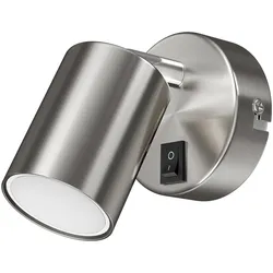 ledscom.de Wandspot WAIKA Schalter chrom matt + LED Lampe warm- weiß 3-Stufen Dimmen 500lm