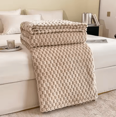 Inspire Curations Soft Plaid Fleece Travel Throw Blanket kaqi 180x200cm 1pc