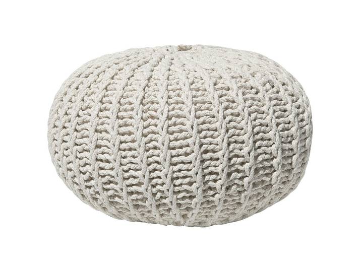 Beliani Pouf Conrad 50/50/35 cm, Beige, Rund, 50x35x50 cm, Wohnzimmer, Sessel, Hocker & Hockerbänke, Poufs