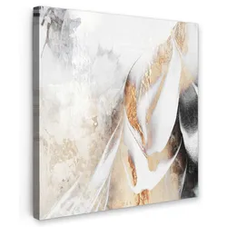 LEINWANDBILD Luxus - Abstrakt - Gold - Weiß Deko Wohnzimmer 20x20 cm