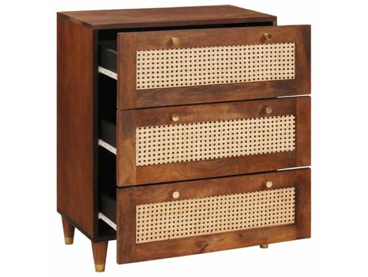 GFEROMRF Sideboard Braun 60 x 33 x 75 cm Massivholz Mango Kommode Massivholz Mango, moderne Optik, vielseitig einsetzbar, kompakte Proportionen, natürliche Maserung