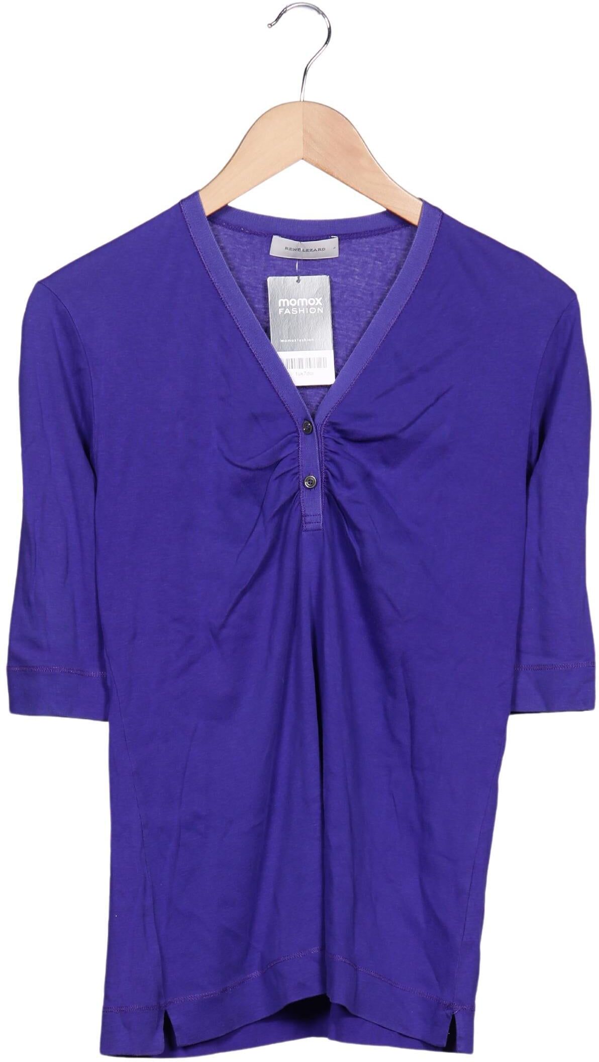 Rene Lezard Damen T-Shirt, Lila, Gr. L, Baumwolle - Second Hand