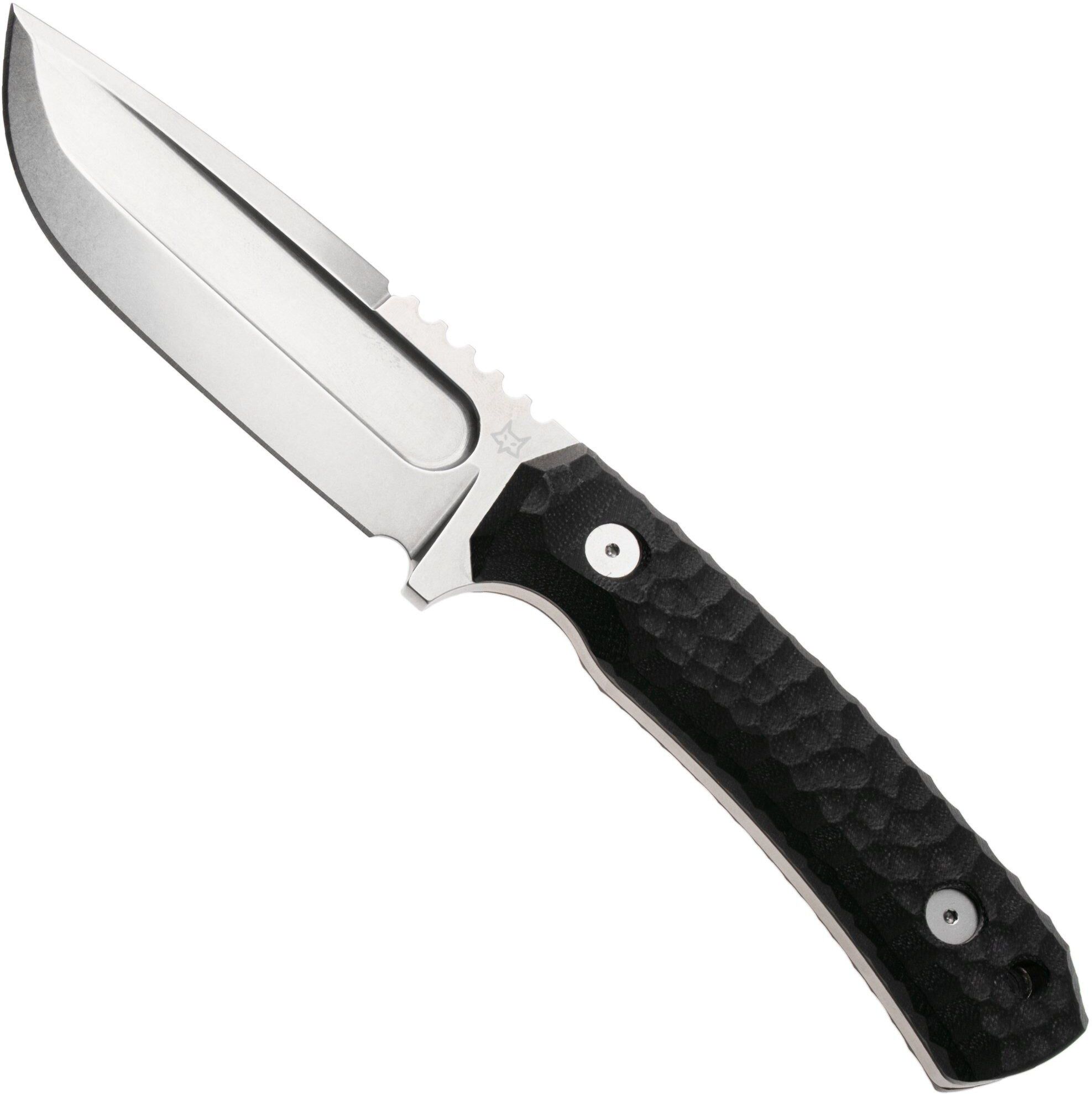 Fox FKMD Monteserra FX-628-G10B, Stonewashed Niolox, Black G10, coltello fisso, design di GZ Tactical