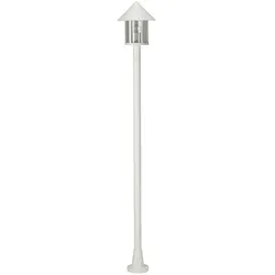 Albert Mastleuchte Landhaus Kegeldach modern 1-flammig Typ Nr. 4127, Höhe 183cm, IP44, E27 QA55, Alu-Guss / Acryl klar, Weiß ALB-684127