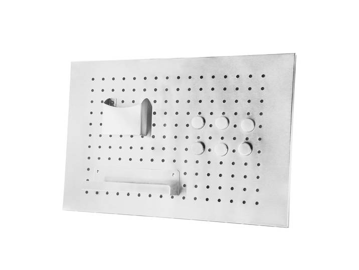 Magnettafel Lochwand Edelstahl 50 x 34 cm