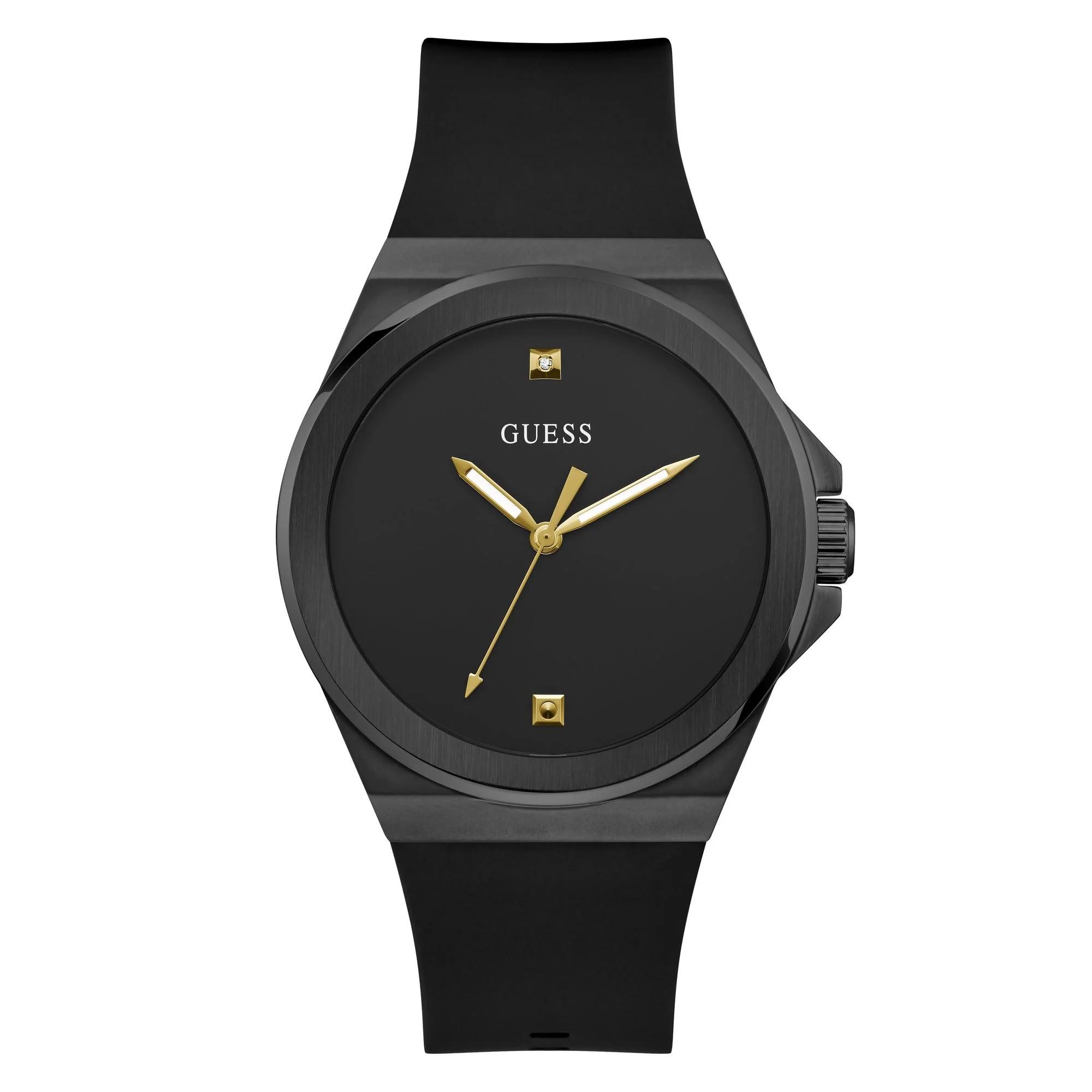 Guess Vinyl Heren Horloge Zwart GW0790G2