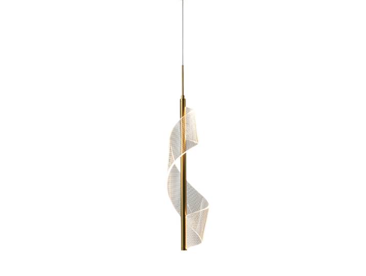 Grosse LED Design Pendellampe „Velas“ Gold matt, Transparent Schuller