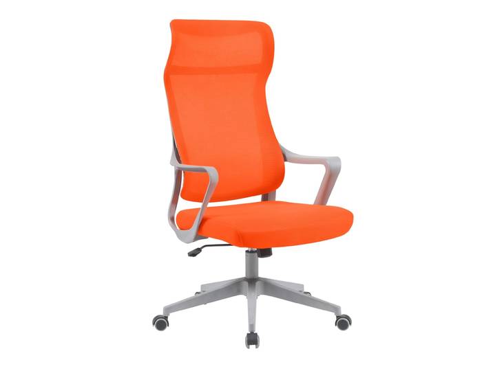 Chaise de bureau hauteur réglable en tissu orange