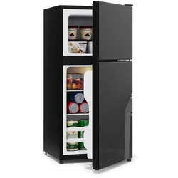 Merax Mini Kühlschrank 60L mit Gefrierfach, Kühl-Gefrierkombination, 38L + 22L, Glastür, 135 kWh/Jahr, 45 dB, schwarz